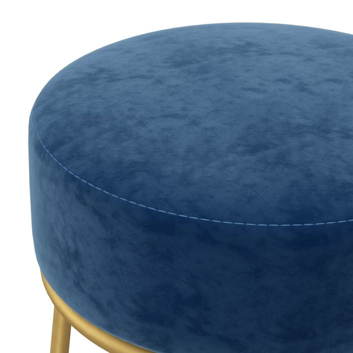 Tabouret rond Bleu Velours - Photo n°4