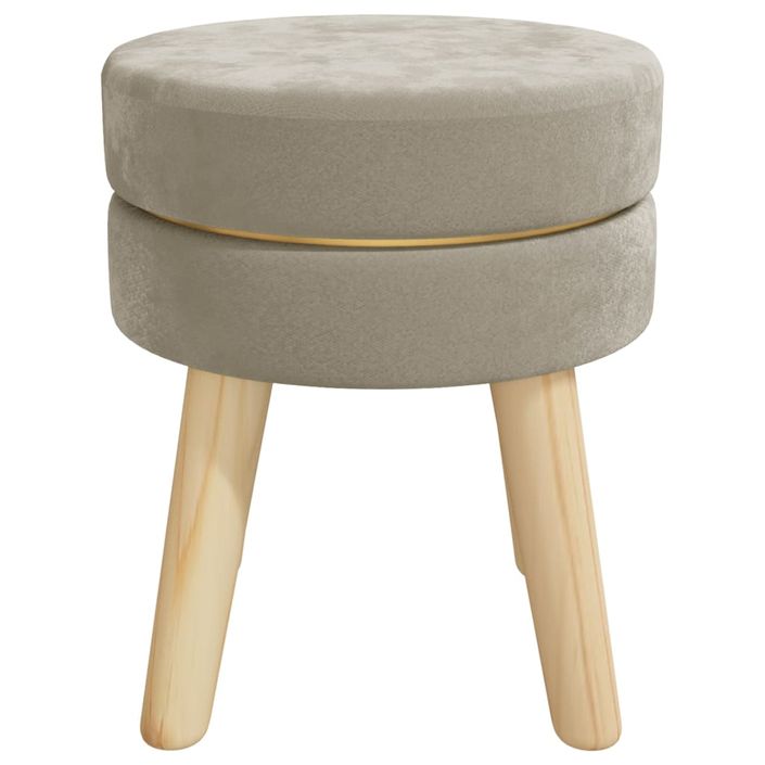 Tabouret rond Gris foncé Velours - Photo n°3