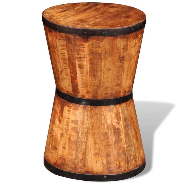 Tabouret sablier Bois de manguier brut - Photo n°3