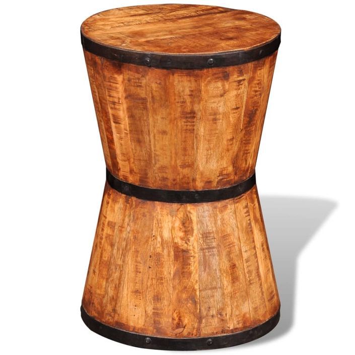 Tabouret sablier Bois de manguier brut - Photo n°5