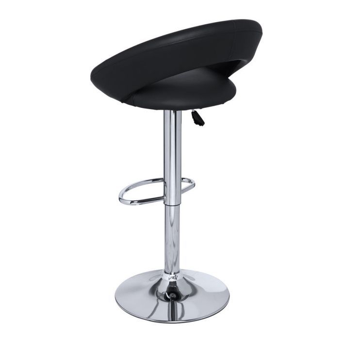 Tabouret similicuir noir Calora - Lot de 2 - Photo n°2