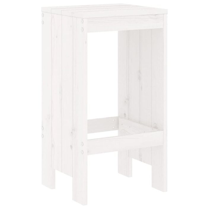 Tabourets de bar 2 pcs blanc 40x36x75 cm bois massif de pin - Photo n°3