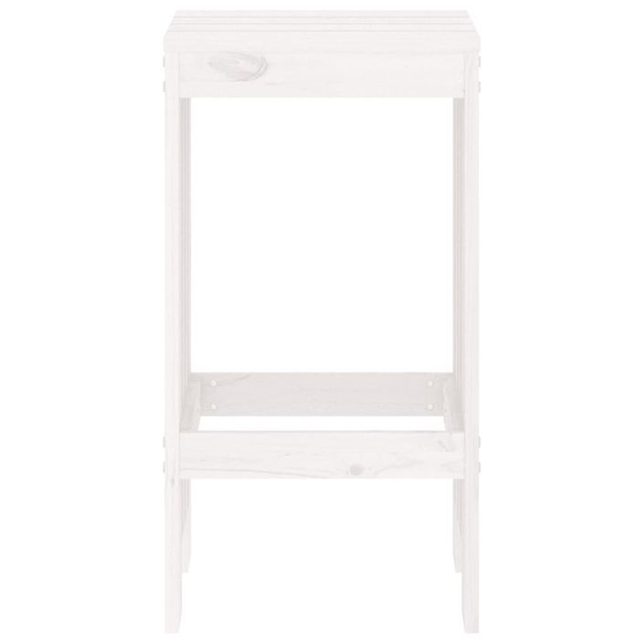 Tabourets de bar 2 pcs blanc 40x36x75 cm bois massif de pin - Photo n°4