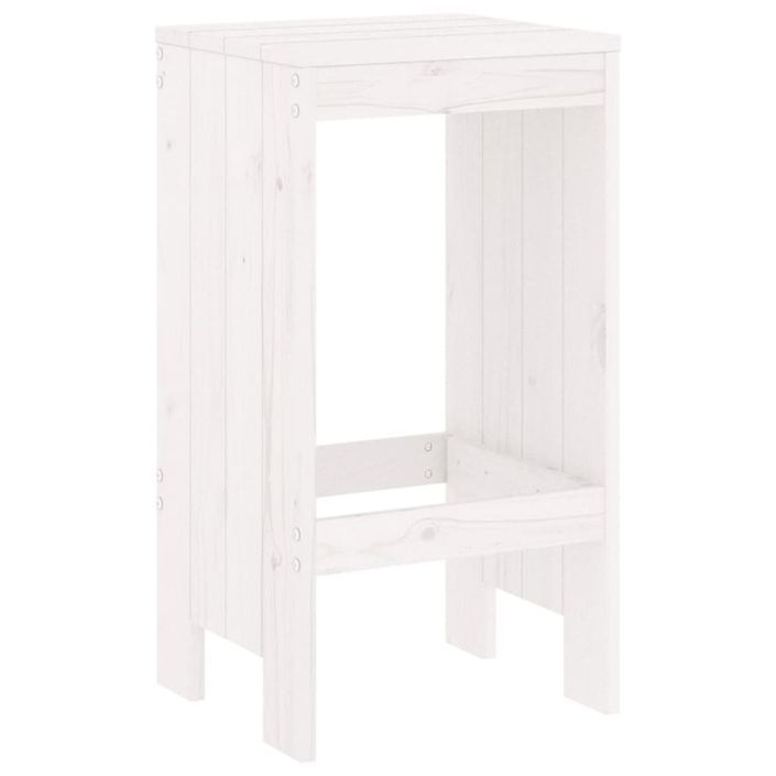 Tabourets de bar 2 pcs blanc 40x36x75 cm bois massif de pin - Photo n°6