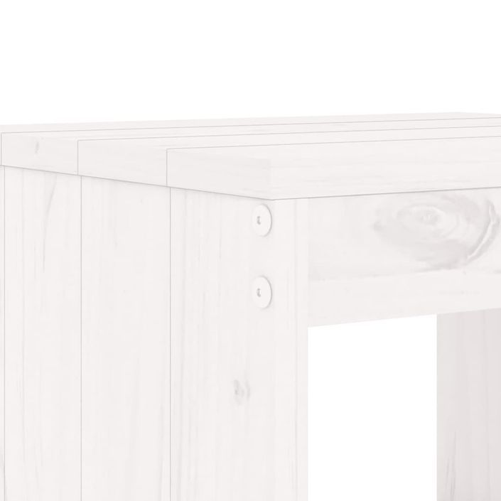 Tabourets de bar 2 pcs blanc 40x36x75 cm bois massif de pin - Photo n°7