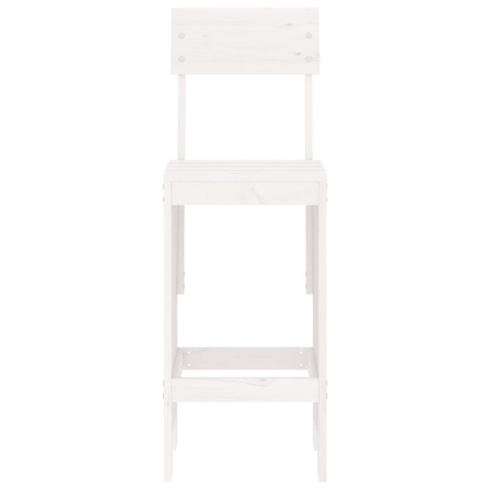 Tabourets de bar 2 pcs blanc 40x48,5x115,5cm bois massif de pin - Photo n°4