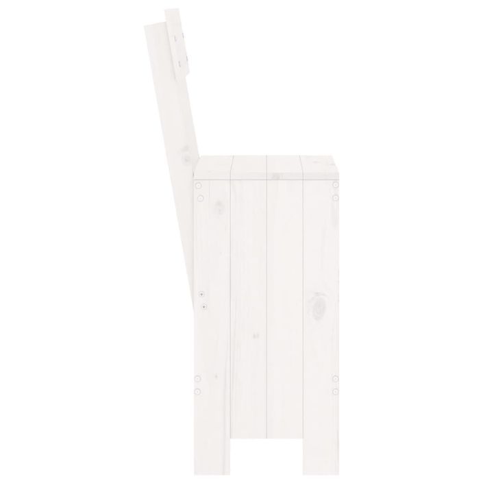 Tabourets de bar 2 pcs blanc 40x48,5x115,5cm bois massif de pin - Photo n°5