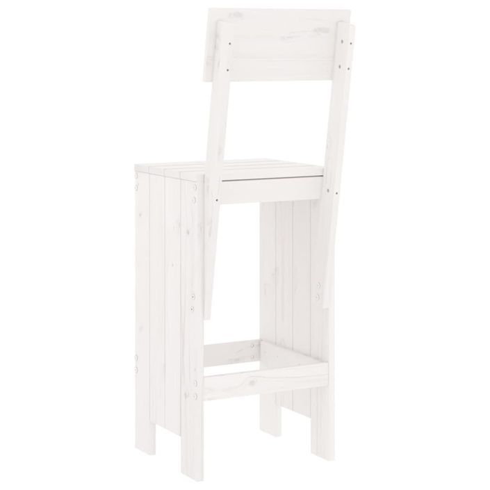 Tabourets de bar 2 pcs blanc 40x48,5x115,5cm bois massif de pin - Photo n°6