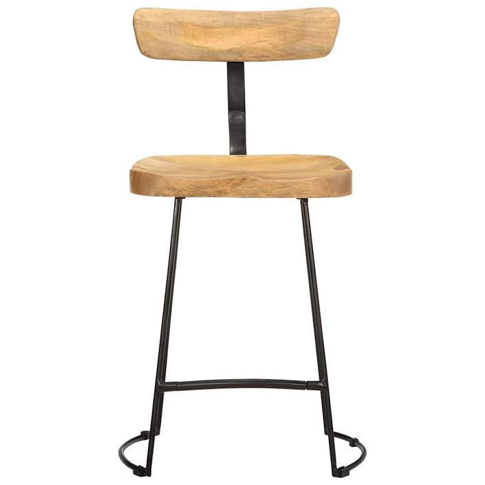 Tabourets de bar lot de 2 49x43x79 cm bois de manguier massif - Photo n°2