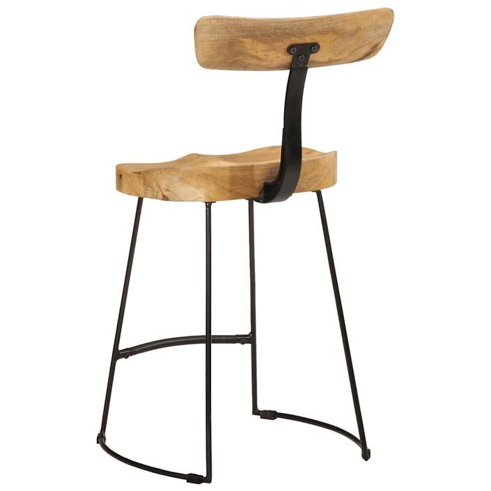 Tabourets de bar lot de 2 49x43x79 cm bois de manguier massif - Photo n°4