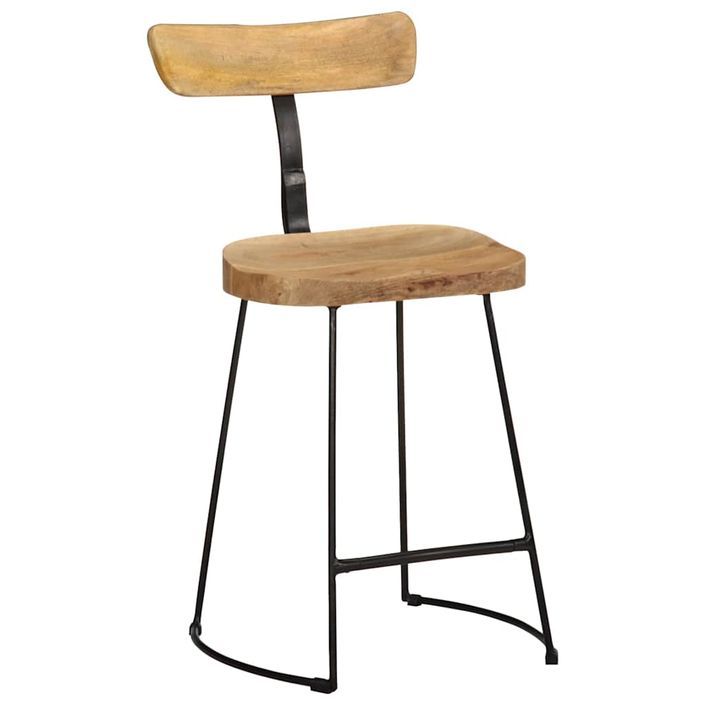 Tabourets de bar lot de 2 49x43x79 cm bois de manguier massif - Photo n°11