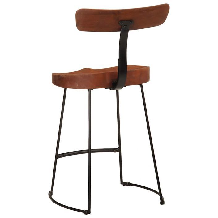 Tabourets de bar lot de 2 49x43x79 cm bois de manguier massif - Photo n°4