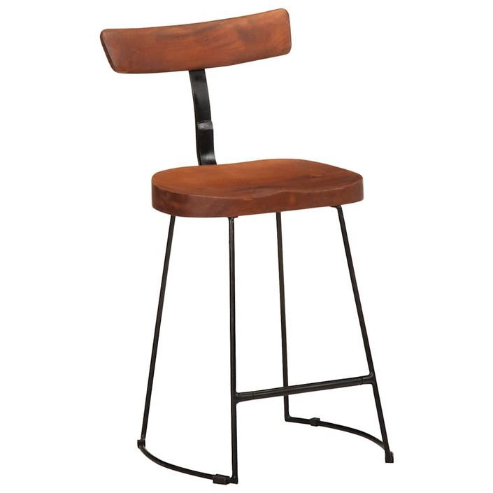 Tabourets de bar lot de 2 49x43x79 cm bois de manguier massif - Photo n°11