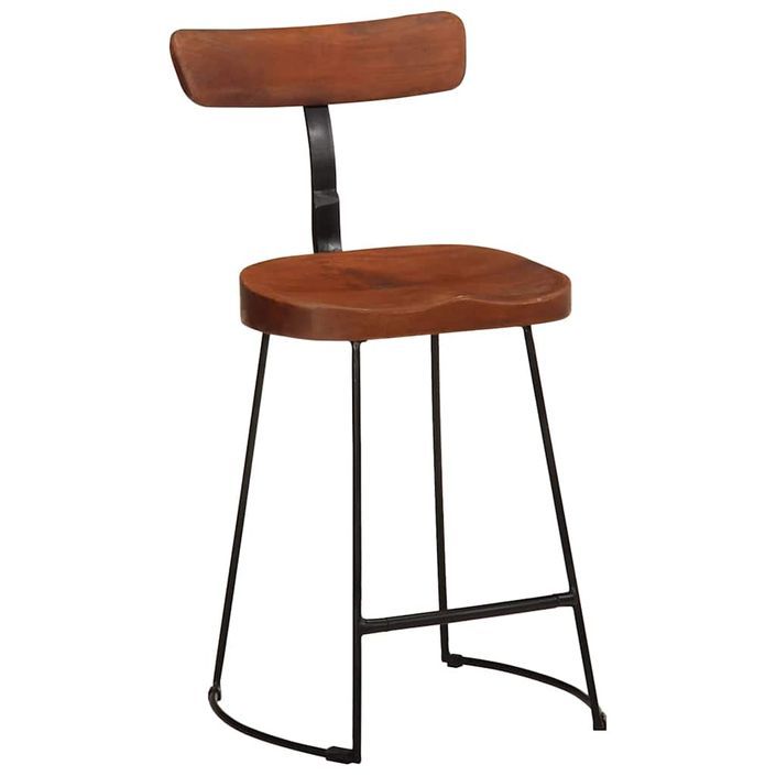 Tabourets de bar lot de 2 49x43x79 cm bois de manguier massif - Photo n°12