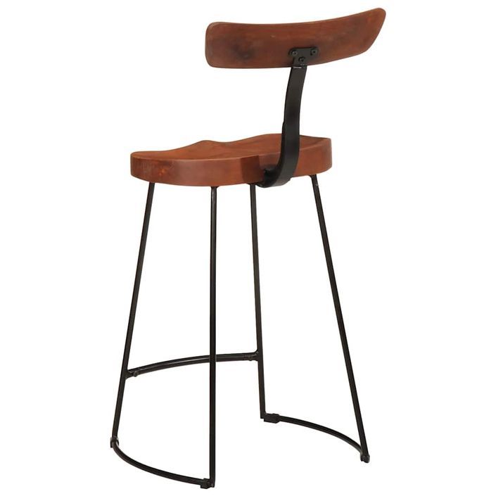 Tabourets de bar lot de 2 49x43x88 cm bois de manguier massif - Photo n°4