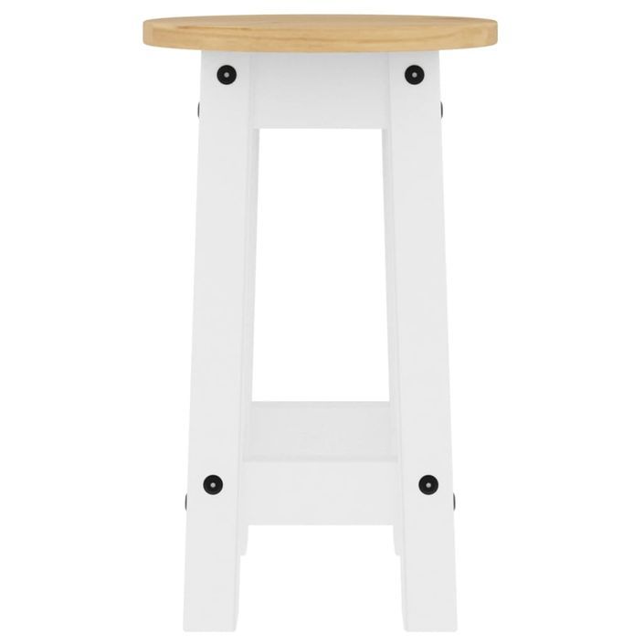 Tabourets de bar lot de 2 blanc bois massif de pin - Photo n°5