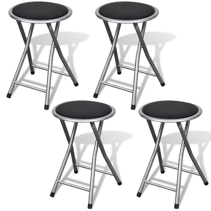 Tabourets de bar pliables lot de 4 similicuir - Photo n°1