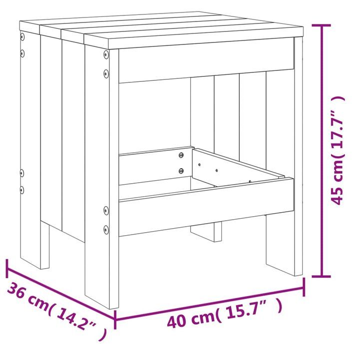 Tabourets de jardin 2 pcs 40x36x45 cm bois massif Douglas - Photo n°9