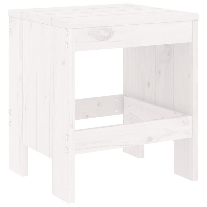 Tabourets de jardin 2 pcs blanc 40x36x45 cm bois massif de pin - Photo n°3