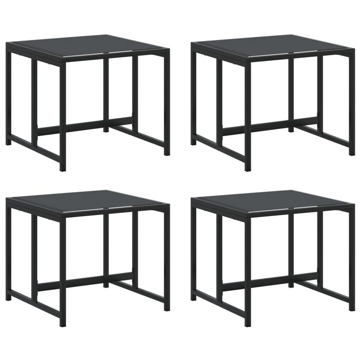 Tabourets de jardin 4 pcs noir acier et textilène - Photo n°2