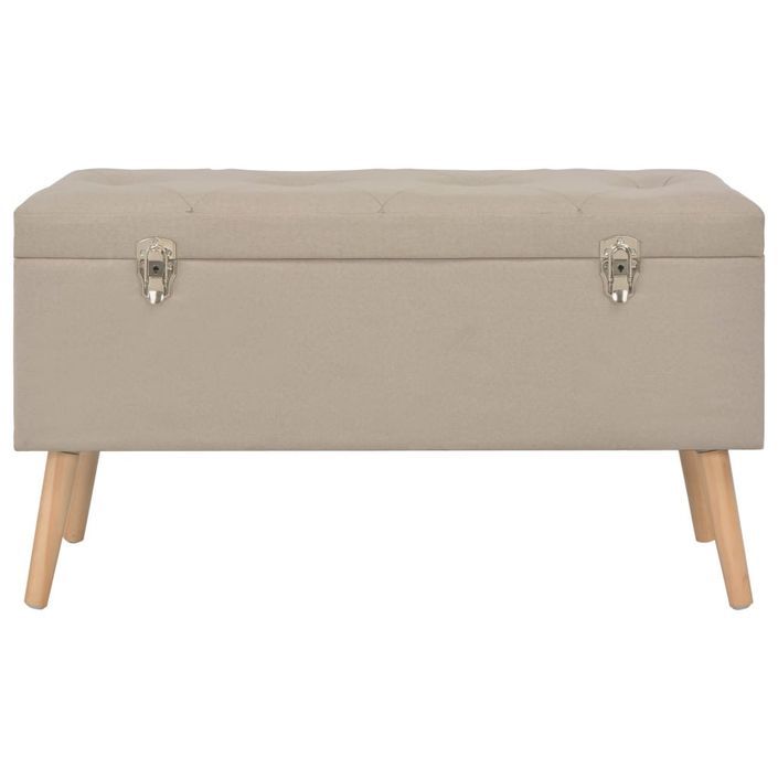 Tabourets de rangement 3 pcs Beige Tissu - Photo n°11