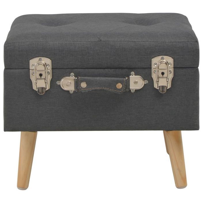 Tabourets de rangement 3 pcs Gris foncé Tissu - Photo n°4