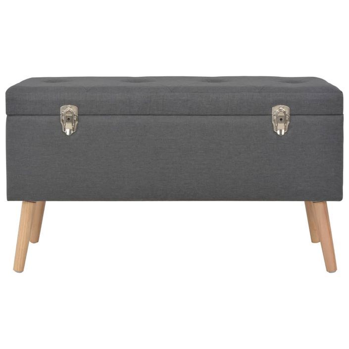 Tabourets de rangement 3 pcs Gris foncé Tissu - Photo n°11