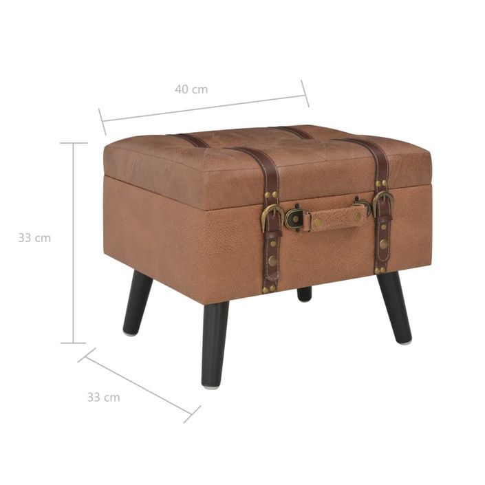 Tabourets de rangement 3 pcs Marron Similicuir - Photo n°11