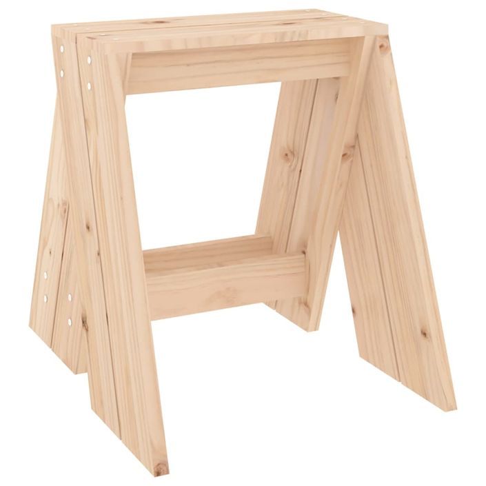 Tabourets lot de 2 40x40x45 cm bois massif de pin - Photo n°5