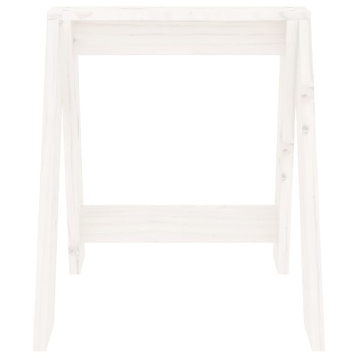 Tabourets lot de 2 blanc 40x40x45 cm bois massif de pin - Photo n°6