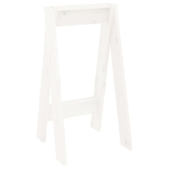 Tabourets lot de 2 blanc 40x40x75 cm bois massif de pin - Photo n°3