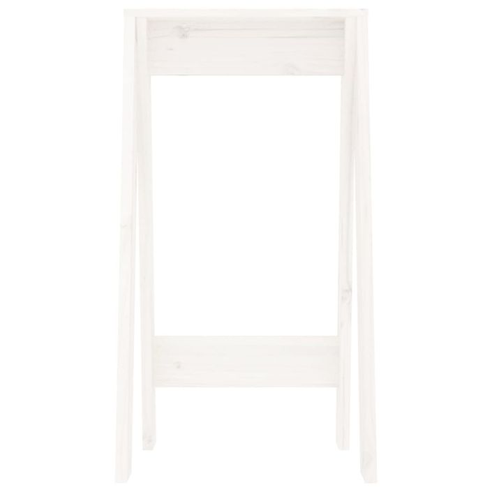 Tabourets lot de 2 blanc 40x40x75 cm bois massif de pin - Photo n°5