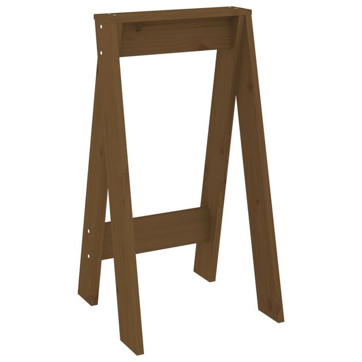 Tabourets lot de 2 marron miel 40x40x75 cm bois massif de pin - Photo n°4