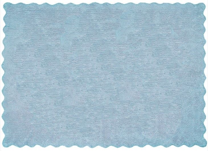 Tapis 100% coton uni bleu 120x160 - Photo n°1