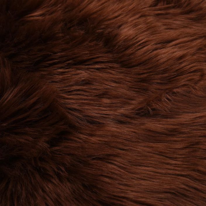 Tapis 60 x 90 cm Peau de mouton synthétique Marron - Photo n°2