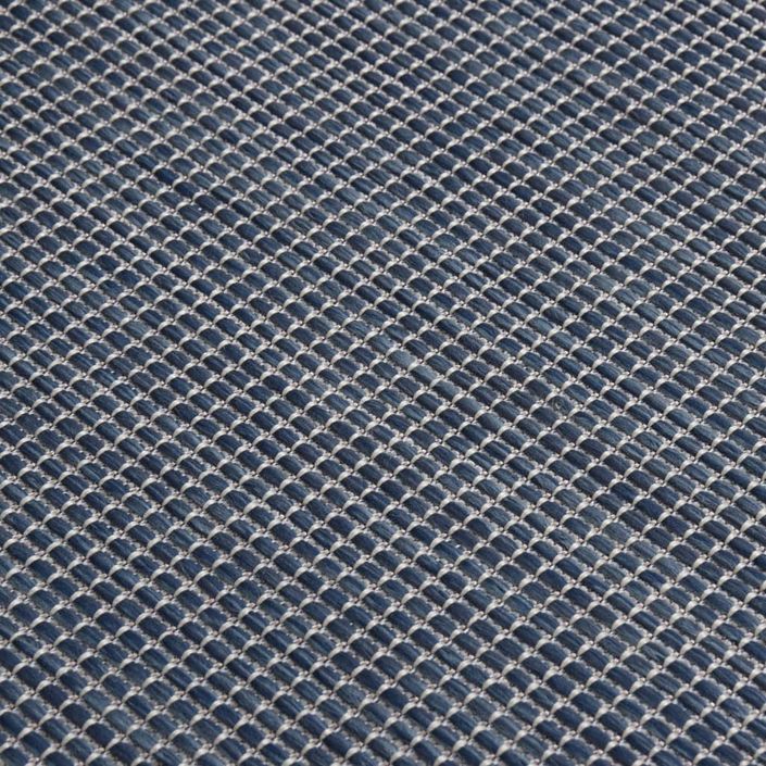 Tapis à tissage plat d'extérieur 100x200 cm Bleu - Photo n°5