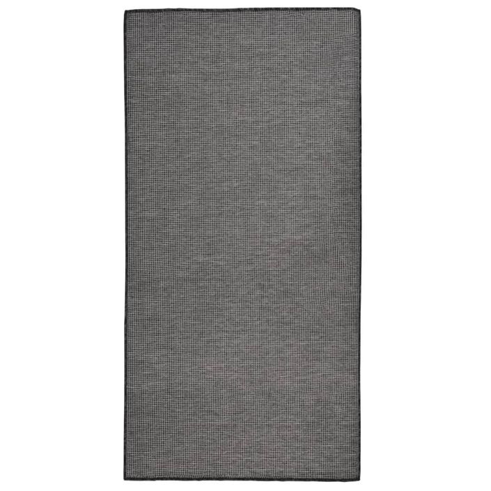 Tapis à tissage plat d'extérieur 100x200 cm Gris - Photo n°1