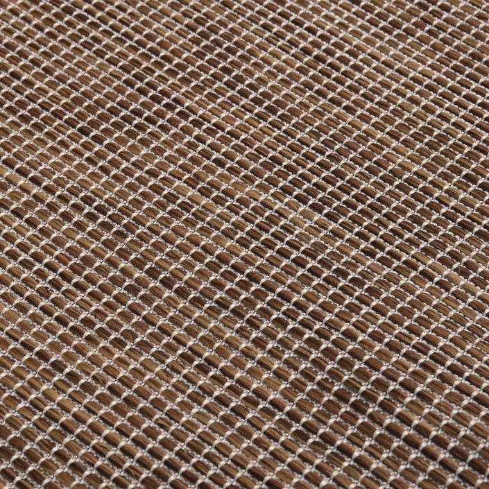 Tapis à tissage plat d'extérieur 100x200 cm Marron - Photo n°5