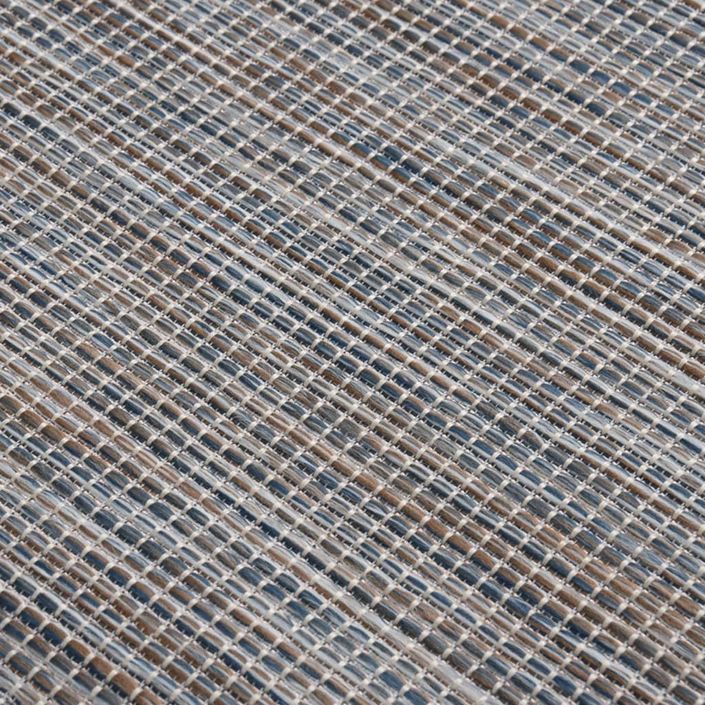 Tapis à tissage plat d'extérieur 100x200 cm Marron et noir - Photo n°5