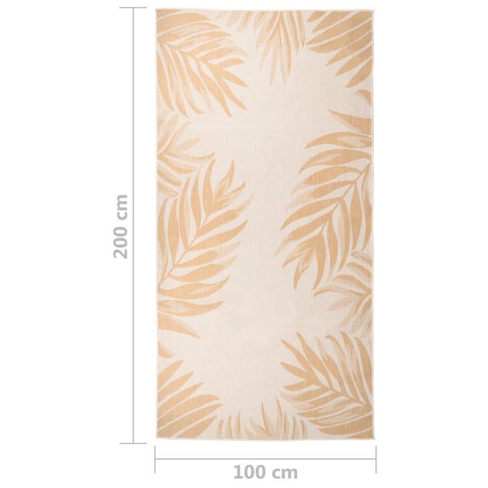 Tapis à tissage plat d'extérieur 100x200 cm Motif de feuille - Photo n°6