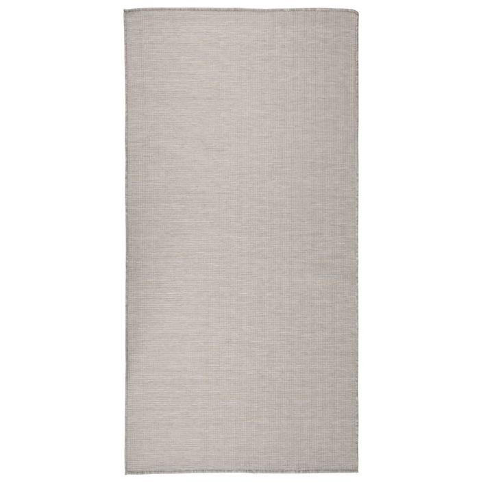 Tapis à tissage plat d'extérieur 100x200 cm Taupe - Photo n°1