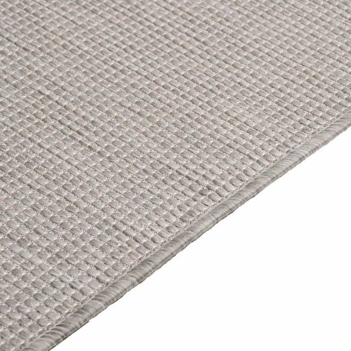 Tapis à tissage plat d'extérieur 100x200 cm Taupe - Photo n°4