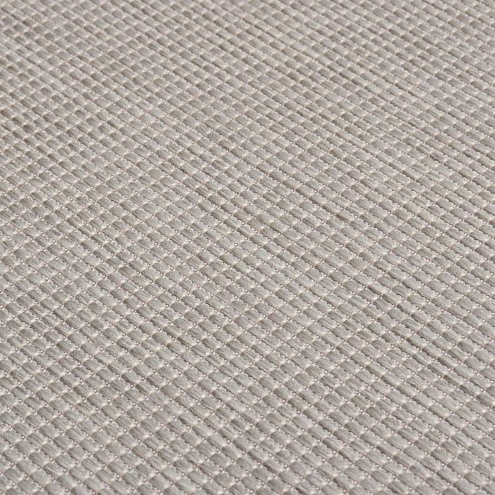 Tapis à tissage plat d'extérieur 100x200 cm Taupe - Photo n°5