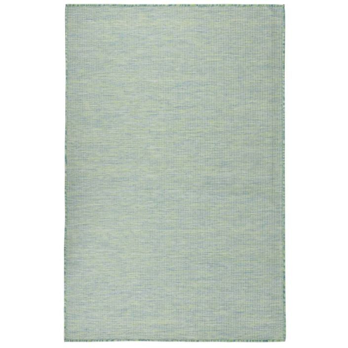 Tapis à tissage plat d'extérieur 100x200 cm Turquoise - Photo n°1