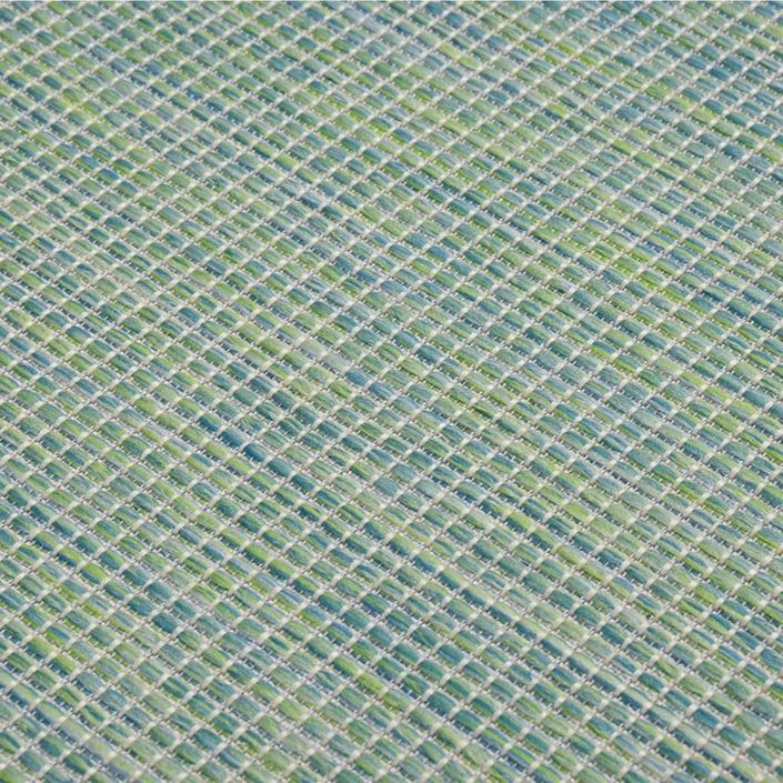 Tapis à tissage plat d'extérieur 100x200 cm Turquoise - Photo n°5