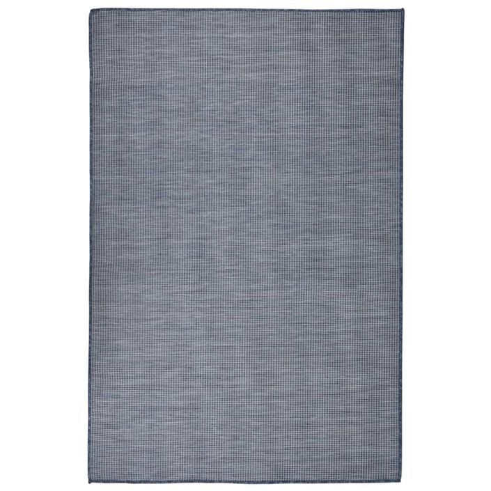 Tapis à tissage plat d'extérieur 120x170 cm Bleu - Photo n°1