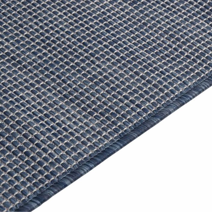 Tapis à tissage plat d'extérieur 120x170 cm Bleu - Photo n°4