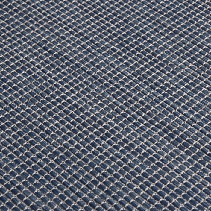 Tapis à tissage plat d'extérieur 120x170 cm Bleu - Photo n°5