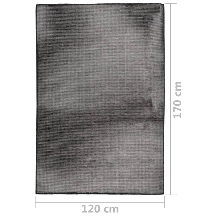 Tapis à tissage plat d'extérieur 120x170 cm Gris - Photo n°6