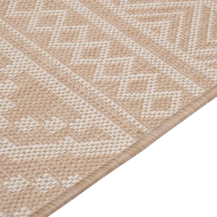 Tapis à tissage plat d'extérieur 120x170 cm Rayures brunes - Photo n°4